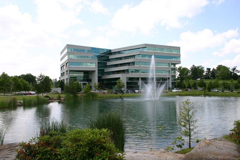 Small pond and water fountain