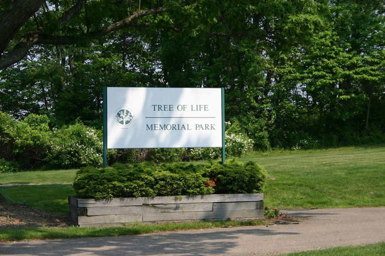 Tree of life memorial park sign